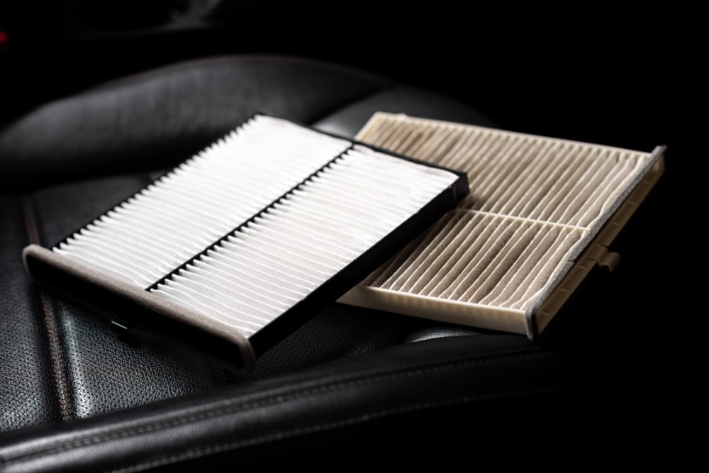 Cabin Air Filter Replacement in West Point, VA At Eltham Auto Clinic. Close-up view of a cabin air filter